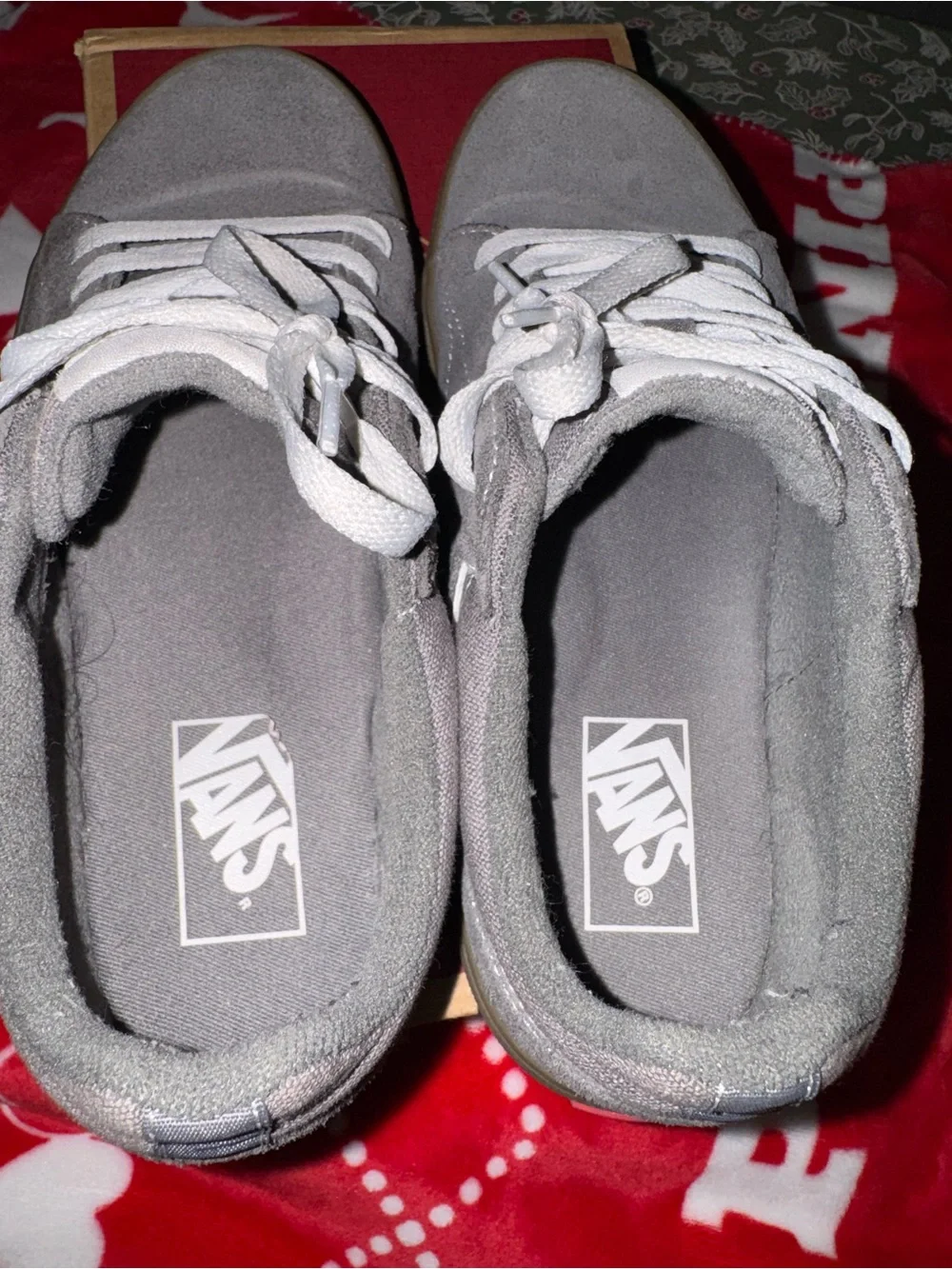 Vans Men’s Gray Suede Low-Top Sneakers with Gum Sole